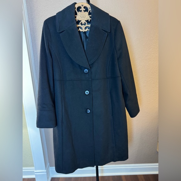 Jones New York Black Wool Blend Coat | Button Front | Women’s 1X - Picture 2 of 9